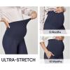 imageIUGA Soft Maternity Pants Over The Belly with Pockets Stretchy Maternity Clothes for Work Pregnancy Flare Maternity LeggingsDark Blue