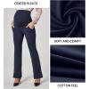 imageIUGA Soft Maternity Pants Over The Belly with Pockets Stretchy Maternity Clothes for Work Pregnancy Flare Maternity LeggingsDark Blue