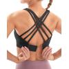 imageIUGA Sports Bras for Women High Support Large Bust High Impact Womens Sports Bras Strappy Padded Sports BraBlack