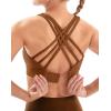 imageIUGA Sports Bras for Women High Support Large Bust High Impact Womens Sports Bras Strappy Padded Sports BraBrown