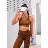 imageIUGA Sports Bras for Women High Support Large Bust High Impact Womens Sports Bras Strappy Padded Sports BraBrown