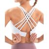 imageIUGA Sports Bras for Women High Support Large Bust High Impact Womens Sports Bras Strappy Padded Sports BraWhite