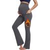 imageIUGA Fleece Lined Maternity Pants with Pockets Maternity Yoga Pants Flare Bootcut Pregnancy Pants Over The Belly Work LoungeDark Gray