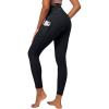 imageIUGA High Waist Yoga Pants with Pockets Leggings for Women Tummy Control Workout Leggings for Women 4 Way StretchBlack