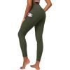 imageIUGA High Waist Yoga Pants with Pockets Leggings for Women Tummy Control Workout Leggings for Women 4 Way StretchKhaki Green