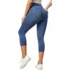 imageIUGA Jeggings for Women Pull On Capri Jeans Stretchy Jean Capris High Waisted Denim Capri Leggings Casual Pants with PocketsLight Blue