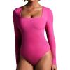 imageIUGA Long Sleeve Bodysuits for Women Square Neck Bodysuit Shapewear Bodysuit Tummy Control Slimming Body Suit for WomensCrush