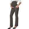 imageIUGA Soft Maternity Pants Over The Belly with Pockets Stretchy Maternity Clothes for Work Pregnancy Flare Maternity LeggingsCoffee