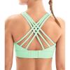 imageIUGA Sports Bras for Women High Support Large Bust High Impact Womens Sports Bras Strappy Padded Sports BraGreen