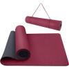 imageIUGA Yoga Mat Non Slip Antitear Yoga Mats Eco Friendly Hot Yoga Mat Thick Workout ampamp Exercise Mat for Yoga Pilates and Fitness 72quotx 24quotx 6mmDark Red