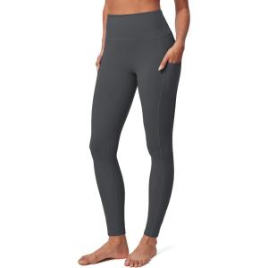 imageIUGA Compression Leggings for Women Tummy Control No Front Seam Leggings with Pockets High Waisted Workout Yoga PantsCharcoal Gray