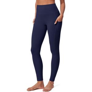 imageIUGA Compression Leggings for Women Tummy Control No Front Seam Leggings with Pockets High Waisted Workout Yoga PantsNavy Blue