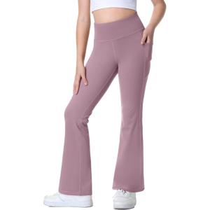 imageIUGA Girls Flare Leggings High Waist Cute Preppy Clothes for Girls Uniform Pants with Pockets Bell Bottom PantsThistle