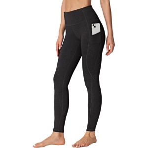 imageIUGA Leggings with Pockets for Women High Waisted Yoga Pants Leggings for Women Tummy Control Workout Compression LeggingsCharcoal