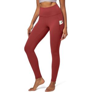 imageIUGA Leggings with Pockets for Women High Waisted Yoga Pants Leggings for Women Tummy Control Workout Compression LeggingsRed Orange