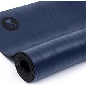 imageIUGA Pro Yoga Mat Non Slip Hot Yoga Mat Antitear Exercise Mat Eco Friendly Yoga Mats with SGS Certified Material Free Carrying Strap IncludedDark BlueN