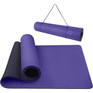 imageIUGA Yoga Mat Non Slip Antitear Yoga Mats Eco Friendly Hot Yoga Mat Thick Workout ampamp Exercise Mat for Yoga Pilates and Fitness 72quotx 24quotx 6mmPurple
