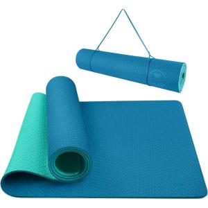 imageIUGA Yoga Mat Non Slip Antitear Yoga Mats Eco Friendly Hot Yoga Mat Thick Workout ampamp Exercise Mat for Yoga Pilates and Fitness 72quotx 24quotx 6mmOcean