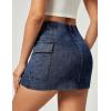 imageCargo Skirt Denim Jean Skirt for Women High Stretchy Mini y2k Skirt with PocketsWash Blue