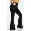 imageIUGA Bell Bottom Jeans for Women High Waisted Stretchy Flare Jeans Pull On Wide Leg Jeans V Cross Tummy Control Flare PantsBlack