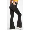 imageIUGA Bell Bottom Jeans for Women High Waisted Stretchy Flare Jeans Pull On Wide Leg Jeans V Cross Tummy Control Flare PantsDenim Black