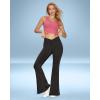 imageIUGA Bell Bottom Jeans for Women High Waisted Stretchy Flare Jeans Pull On Wide Leg Jeans V Cross Tummy Control Flare PantsDenim Black