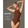 imageIUGA Bodysuits for Women Tummy Control Sleeveless Bodysuit Racerback Halter Body suits Tank TopBrownie