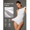 imageIUGA Bodysuits for Women Tummy Control Sleeveless Bodysuit Racerback Halter Body suits Tank TopWhite