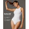 imageIUGA Bodysuits for Women Tummy Control Sleeveless Bodysuit Racerback Halter Body suits Tank TopWhite