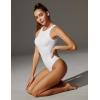 imageIUGA Bodysuits for Women Tummy Control Sleeveless Bodysuit Racerback Halter Body suits Tank TopWhite