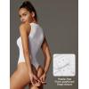 imageIUGA Bodysuits for Women Tummy Control Sleeveless Bodysuit Racerback Halter Body suits Tank TopWhite