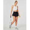 imageIUGA Flowy Athletic Shorts for Women Tennis Skirt Skorts for Women with Pockets High Waisted Workout Quick Dry Running ShortsBlack