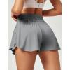 imageIUGA Flowy Athletic Shorts for Women Tennis Skirt Skorts for Women with Pockets High Waisted Workout Quick Dry Running ShortsGrey