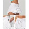 imageIUGA Flowy Athletic Shorts for Women Tennis Skirt Skorts for Women with Pockets High Waisted Workout Quick Dry Running ShortsWhite