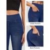 imageIUGA Jeggings for Women Tummy Control Pull on Stretchy Jeans High Waisted Skinny Jean Leggings with Pockets Trendy CasualWhiskers Dark Wash