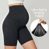 imageIUGA Maternity Shorts Over The Belly Maternity Biker Shorts with Pockets Pregnancy Shorts for Athletic Workout Yoga 8Charcoal
