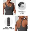 imageIUGA One Piece Jumpsuits for Women Tummy Control Workout Jumpsuits Athletic Romper with Builtin Bra PocketsGray