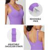 imageIUGA One Piece Jumpsuits for Women Tummy Control Workout Jumpsuits Athletic Romper with Builtin Bra PocketsLavender