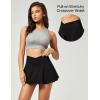 imageIUGA Stretchy Ruffle Denim Skort VWaist Jean Skort with 4 Pockets Trendy High Waisted Mini Jean Skirt with Shorts UnderneathBlack