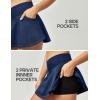 imageIUGA Stretchy Ruffle Denim Skort VWaist Jean Skort with 4 Pockets Trendy High Waisted Mini Jean Skirt with Shorts UnderneathDark Blue