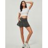 imageIUGA Stretchy Ruffle Denim Skort VWaist Jean Skort with 4 Pockets Trendy High Waisted Mini Jean Skirt with Shorts UnderneathGrey