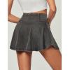 imageIUGA Stretchy Ruffle Denim Skort VWaist Jean Skort with 4 Pockets Trendy High Waisted Mini Jean Skirt with Shorts UnderneathGrey