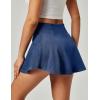 imageIUGA Stretchy Ruffle Denim Skort VWaist Jean Skort with 4 Pockets Trendy High Waisted Mini Jean Skirt with Shorts UnderneathLight Blue
