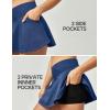 imageIUGA Stretchy Ruffle Denim Skort VWaist Jean Skort with 4 Pockets Trendy High Waisted Mini Jean Skirt with Shorts UnderneathLight Blue