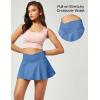 imageIUGA Stretchy Ruffle Denim Skort VWaist Jean Skort with 4 Pockets Trendy High Waisted Mini Jean Skirt with Shorts UnderneathLight Wash