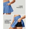 imageIUGA Stretchy Ruffle Denim Skort VWaist Jean Skort with 4 Pockets Trendy High Waisted Mini Jean Skirt with Shorts UnderneathLight Wash