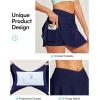 imageIUGA V Cross Swim Skirt High Waist Tummy Control Flowy Skorts Swimsuit Bottoms Women Bathing Suit with Boxer Liner ampamp PocketsNavy Blue