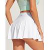 imageIUGA V Cross Swim Skirt High Waist Tummy Control Flowy Skorts Swimsuit Bottoms Women Bathing Suit with Boxer Liner ampamp PocketsWhite