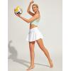 imageIUGA V Cross Swim Skirt High Waist Tummy Control Flowy Skorts Swimsuit Bottoms Women Bathing Suit with Boxer Liner ampamp PocketsWhite