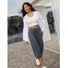 imageIUGA Wide Leg Capris for Women Stretch Capri Pants with Pockets High Waist Yoga Cropped Pants for Women Casual SummerDark Gray
